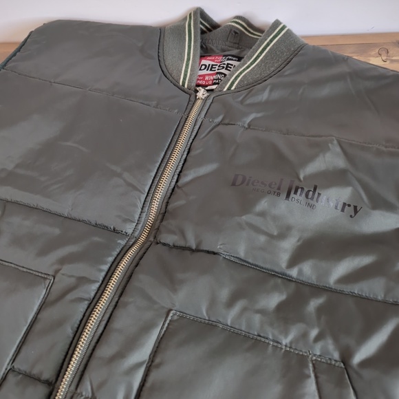 Diesel Gree/gray trucker Men's Vest - Picture 2 of 7